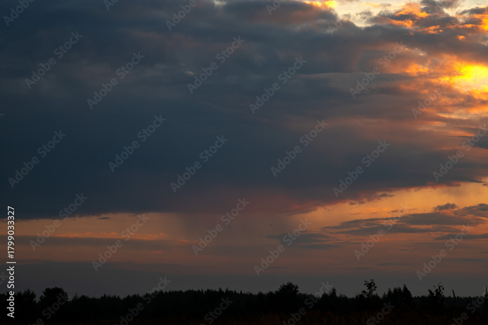 Fototapeta premium Scenic view dramatic beautiful sunset sky. Sky at sunrise or sunset in summer