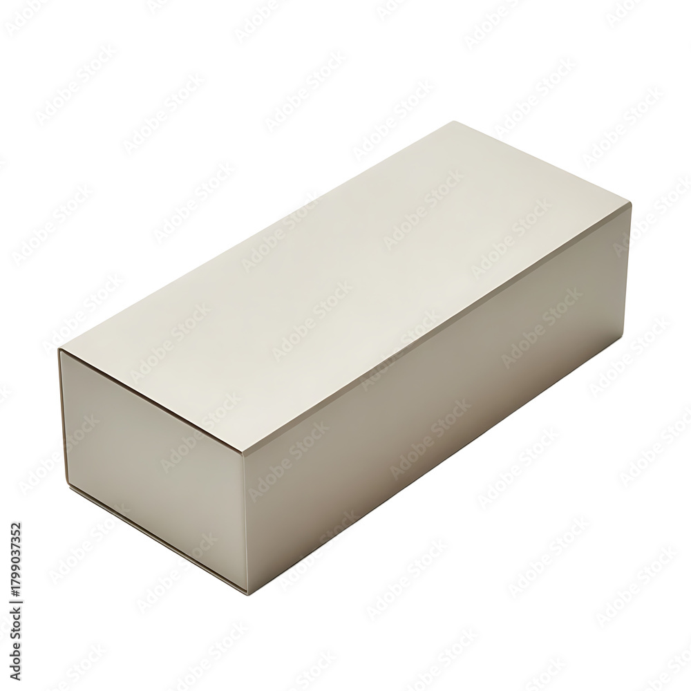 Naklejka premium A simple rectangular cardboard box with a light colored surface isolated on transparent background