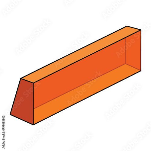 Orange Wedge Prism Geometric Shape