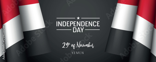 Yemen independence day vector banner, greeting card