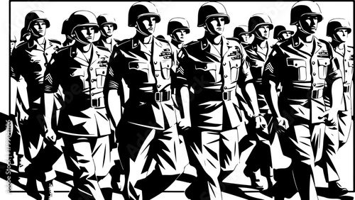 Soldier Army Squad Illustration