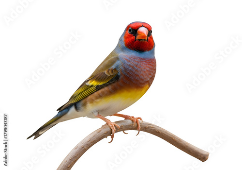 Finch Bird PNG. Small Songbird with Vibrant Plumage, Wildlife, and Garden Aviary Element. isolated on white or transparent background. PNG