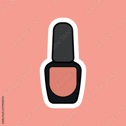Peach nail polish bottle illustration