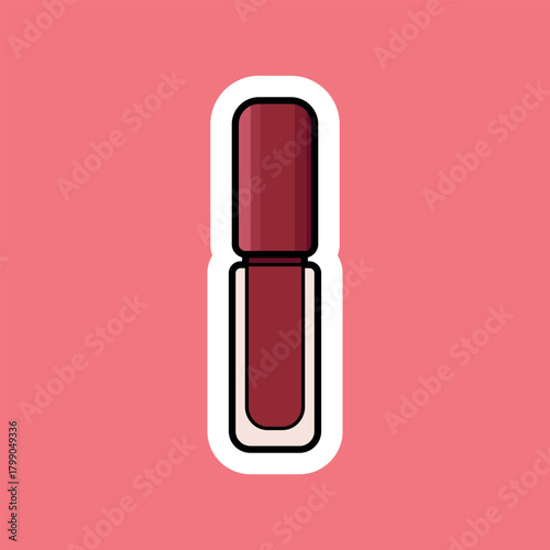 Red lip glow sticker illustration