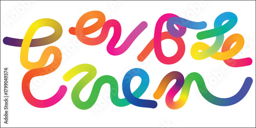 Colorful neon letters spelling out the word love in a playful vibrant and whimsical style