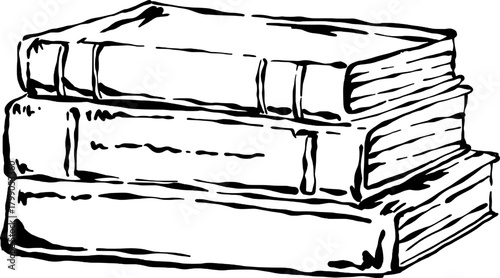 Hand-drawn stack of books