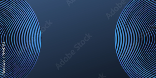 Abstract blue concentric circles on a dark blue background creating a futuristic and modern design