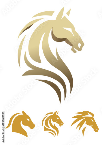 Horse Logo Stylized horse head logo suitable for branding, sports, and equestrian business applications.
