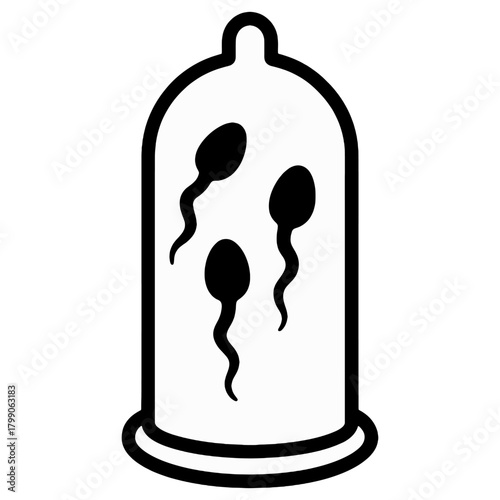 Condom Birth Control Protection Icon Illustration symbolizing contraception, sexual safety, reproductive health, and birth control