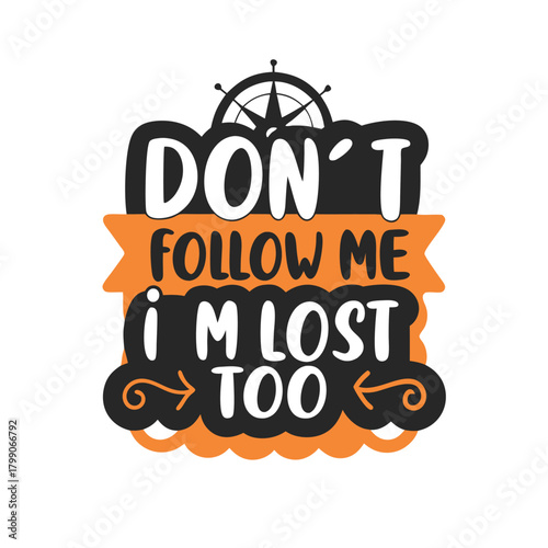 Humorous Nautical Themed Design Featuring a Ship Wheel and Typography