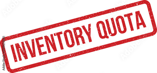 Grunge red rubber stamp vector featuring the important business term inventory quota for stock level targets