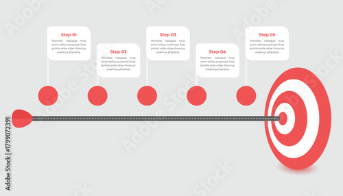 Goal Infographic with Arrow Target Timeline