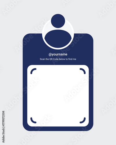 Social Media Profile QR Code Template Vector Design