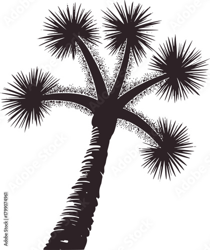 Black ink palm tree illustration vector