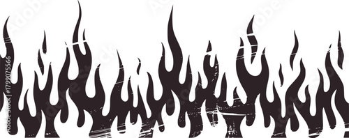 Dark fire flames border graphic vector