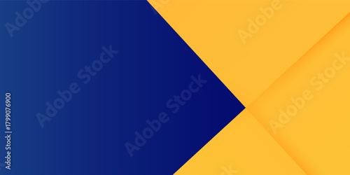 Abstract blue yellow banner geometric shapes background. Vector abstract graphic design banner pattern presentation background web template. Vector