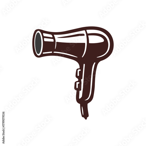 Hair dryer icon logo flat vector design