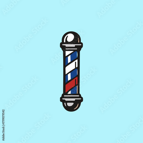 Barber pole, saloon icon logo flat vector design