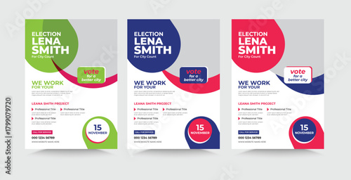 political election vote flyer design template, editable vote campaign flyer leaflet layout vector premium.