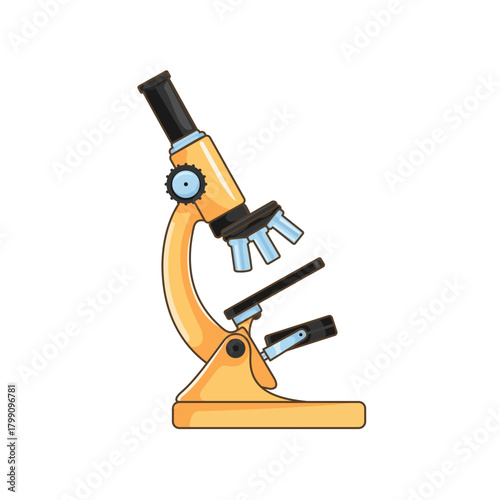Medical Laboratory Microscope – Detailed Science Equipment Illustration