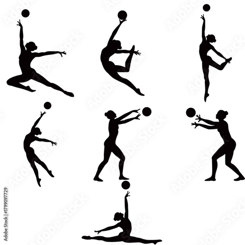 Rhythmic Gymnastics Ball Routines Silhouettes