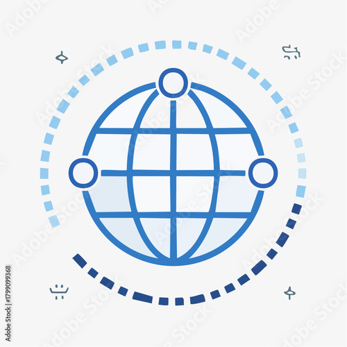 Abstract Depiction of Global Connectivity and Network Infrastructure Design