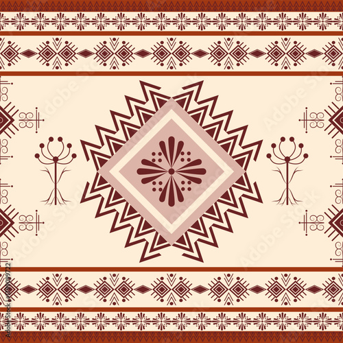 Indian tribal  geometric , Native American Mexican Navajo  ethnic boho  texture ornament seamless pattern fabric colorful design vector for woven textile printing blanket rug carpet fashion