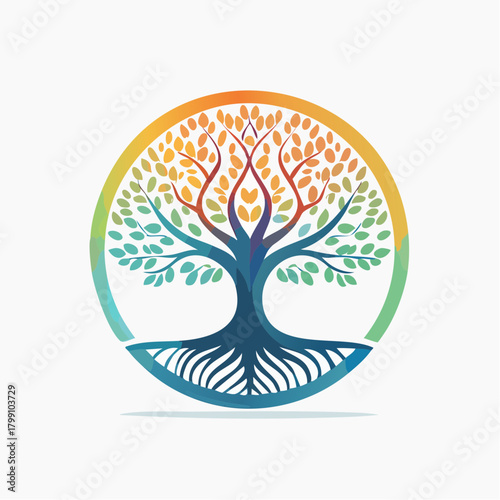 Abstract tree illustration symbolizing growth, interconnectedness, and vitality