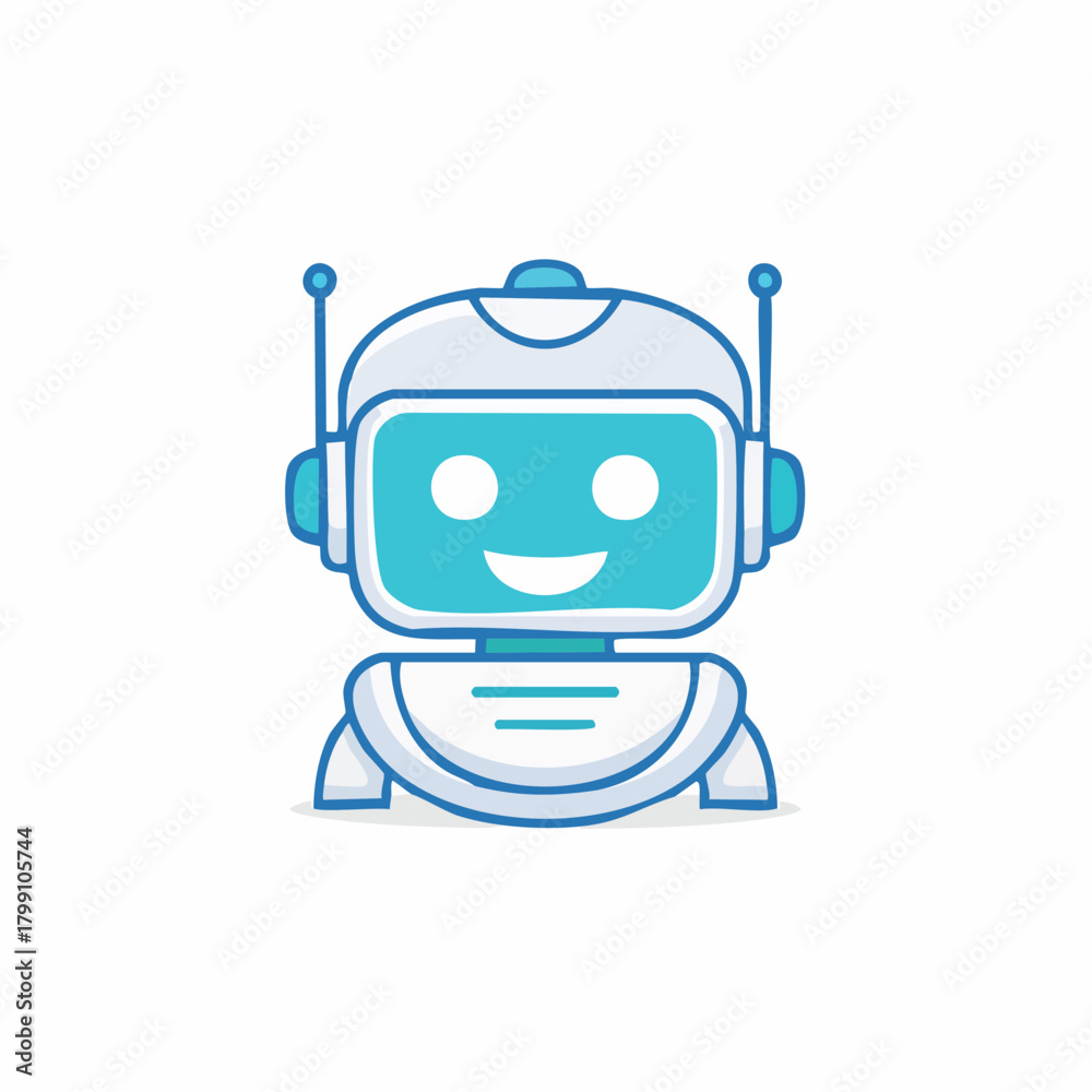 Fototapeta premium Cheerful futuristic bot: A friendly interface for artificial intelligence applications