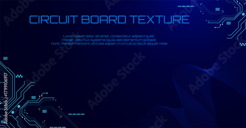 Blue Cyber Circuit Panel with Connected Tech Nodes