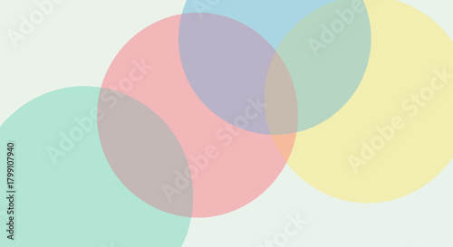 Pastel circles overlapping in a modern design. Abstract background with soft tones.