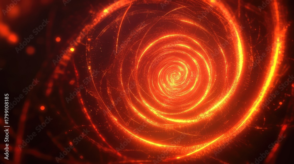 Fototapeta premium Abstract orange light vortex creating digital motion background