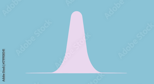 Bell curve diagram on blue, statistical distribution and data analysis concept.