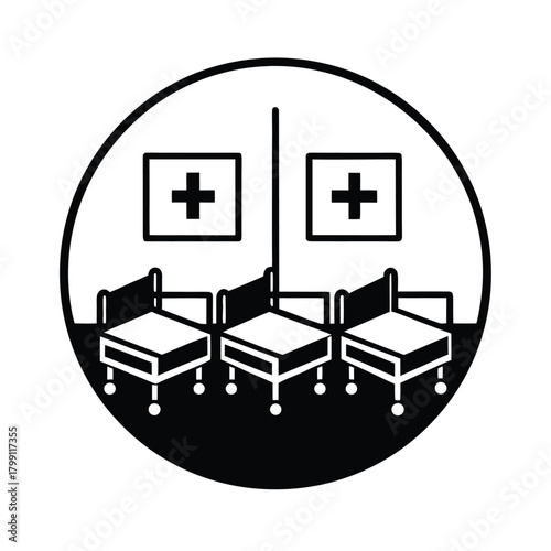 Hospital Ward Multiple Beds Icon