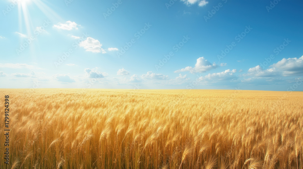 Obraz premium Countryside Landscape With Rye Field.