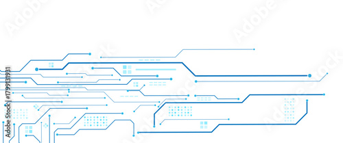 Abstract digital technology futuristic internet network speed connection white and blue background.