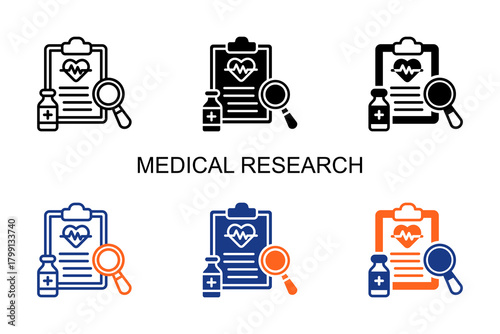 Medical Research Icon Multi Style Vector Illustration