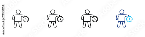 Time management icon set outline multystyle vector illustration concept