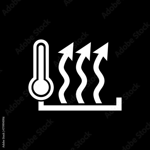 Heat icon isolated on black background