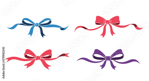 Collection of colorful decorative bows for gift wrapping and crafting projects.