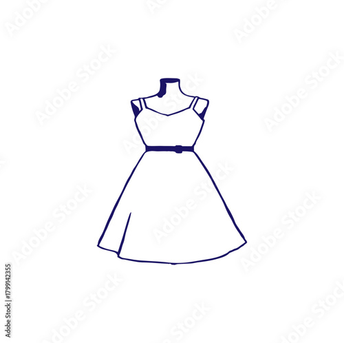 wedding dress vector illustration