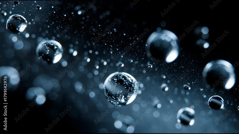 custom made wallpaper toronto digitalAbstract water drops on dark surface, refreshing purity