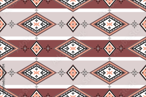 Seamless abstract geometric pattern with black ,white and brown  color.Native American tribal fabric, tile, carpet, vector, illustration design	