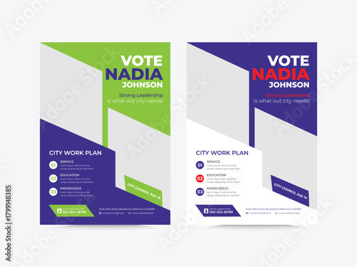 vote campaign presidential election brochure cover leaflet vector layout design.