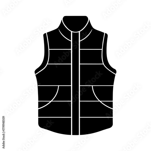 Lightweight Men’s Puffer Vest Illustration in Sporty Style.