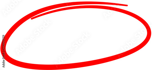 Simple Red Circle Outline for Highlighting, Focusing, and Drawing Attention to Key Elements
