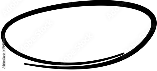 A simple, hand-drawn oval shape on a plain background, perfect for highlighting or marking areas in design or illustration projects