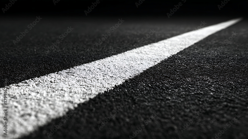 Fototapeta premium White Line on Asphalt Direction, Road Marking, and Transportation Concept