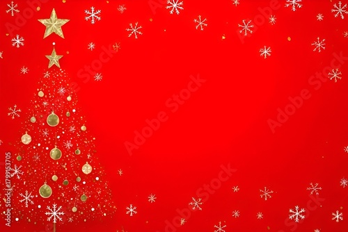 red christmas background with snowflakes