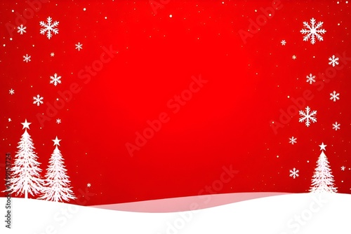 red christmas background with snowflakes